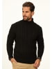 DAILY COTTON Strickpullover - als Grobstrick Pulli mit Zopfmuster für Herren in Black