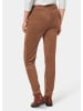 GOLDNER Kurzgröße:  Bi-elastische Hose, Veloursleder-Look in camel