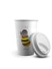 Mr. & Mrs. Panda ToGo Kaffeebecher Hummel flauschig ohne Spruch in Weiß