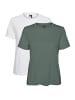 Vero Moda 2er Pack Basic T-Shirt VMPAULA in Khaki-Grün