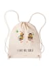 Mr. & Mrs. Panda gymnastiktasche Bienen Paar mit Spruch in Creme