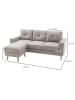 HOMCOM Ecksofa in Hellgrau 193L x 136B x 85H cm