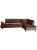 others ECKSOFA mit Ottomane rechts Kaye Bezug Samtvelours Buche nussbaum dunkel / braun