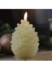 MARELIDA LED Kerze Tannenzapfen Echtwachs H: 13cm in creme