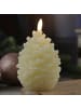 MARELIDA LED Kerze Tannenzapfen mit Batterien Echtwachs H: 13cm in creme