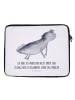 Mr. & Mrs. Panda Notebook Tasche Axolotl Schwimmen mit Spruch in Weiß