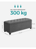 SONGMICS Sitzbank Melisa in dunkelgrau - (B)110 x (H)40 x (T)40 cm