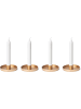 Novaliv 8X Stabkerzenhalter Candle Holder 9cm Metall rund für Tafelkerzen Kerz in Gold