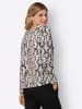 Sieh an! Shirt in schwarz-beige-bedruckt