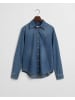 Gant Jeansbluse mit spitzem Kragen in Semi Light Blue
