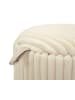Mauro Ferretti Set aus zwei Poufs aus cremefarbenem Plüschstoff mit Aufbewahrungsfach