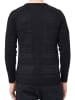 Rusty Neal Sportiver Feinstrick Rundhals Pullover in Schwarz
