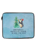 Mr. & Mrs. Panda Notebook Tasche Pinguin Weihnachtsbaum mit Spruch in Eisblau