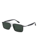 Trussardi Herren Brillenfassung mit Sonnenbrillen-Clip Rechteck Gunmetal