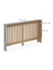 relaxdays Heizkörperverkleidung "Landhaus" in Grau  - (B)152 x (H)83 x (T)19 cm