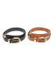 Urban Classics Urban Classics Chunky Buckle Loop Synthetic Leather Belt 2-Pack in black/gold+brown/gold