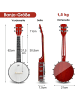 COSTWAY Banjo 4 Saiten in Braun