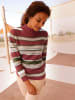 WITT WEIDEN Pullover in rotbraun-oliv-geringelt