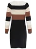 Tamaris Strickkleid in beige.schwarz-braun gestreift