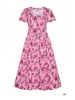 Berwin Rosendruck-Kleid mit kurzem Arm