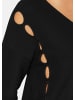 MADELEINE Strickpullover mit Cut-Outs und V-Ausschnitt in schwarz