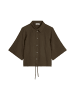 Marc O'Polo Kurzarm-Crinkle-Bluse relaxed in Dark Brown