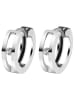 Adeliás Damen Ohrringe – Klappcreole aus 925 Silber mit Zirkonia in silber