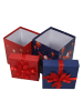 Home&Styling Collection Zwei Geschenkboxen mit Weihnachtsmann-Motiv in Dunkelblau, 26 / 23 cm
