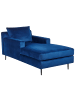 Beliani Chaiselongue GUERET in Blau/Schwarz - (W) 88 x (H) 73 x (L) 165 cm