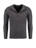 KEY LARGO Pullover 'Dignity' in dunkelgrau-meliert