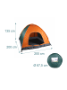 relaxdays Popup Strandzelt in Orange/ Grün - (B)200 x (H)135 x (T)200 cm