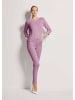 MADELEINE Mid Waist Skinny-Hose mit Fransen in malve