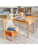 COSTWAY Kindertisch mit Stuhl in Hellbraun