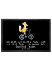 Mr. & Mrs. Panda Fußabtreter Fuchs Fahrrad fahren mit Spruch in Schwarz