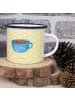 Mr. & Mrs. Panda XL Emaille Tasse Kaffee Tasse ohne Spruch in Gelb Pastell