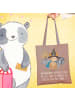 Mr. & Mrs. Panda Tasche Fledermaus Zauberer mit Spruch in Braun Pastell