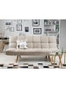 Beliani 3-Sitzer Sofa INGARO in Beige/Heller Holzfarbton - (W) 182 x (H) 79 x (L) 79 cm