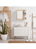 relaxdays Wandregal mit Spiegel in Natur - (B)62 x (H)53 x (T)20 cm