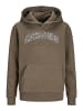 JACK & JONES Junior Sweatshirt JJECALEB VARSITY SWEAT HOODIE JNR in canteen