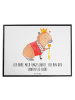 Mr. & Mrs. Panda Schreibtischunterlage Capybara König mit Spruch in Weiß