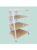 relaxdays Hifi Rack in Natur/ Weiß - (B)61 x (H)78 x (T)52 cm