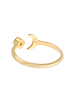 Elli Ring 925 Sterling Silber Halbmond, Astro in Gold