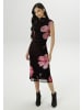 Aniston SELECTED Midikleid in schwarz-rot-altrosa-anthra