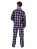 NORMANN Lange Flanell Schlafanzug Pyjama kariert - 88144 in rot