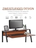 HOMCOM Schreibtisch in Walnuss & Schwarz 84L x 45B x 85H cm