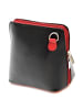 Florence Florence Umhängetasche, Schultertasche Leder schwarz, rot ca. 17cm