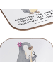Mr. & Mrs. Panda Glas-Untersetzer Zahnarzt Künstler mit Spruch in Weiß