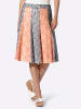 Heine Bahnenrock in orange-taubenblau-bedruckt