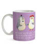 Mr. & Mrs. Panda Kaffeetasse 3. Hochzeitstag Lederhochzeit mit S... in Lavendeltraum