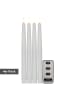 STAR Trading LED Stabkerzen, Flamme Slim' in Weiß, 4er Set, Batterie, Timer, Fernbe